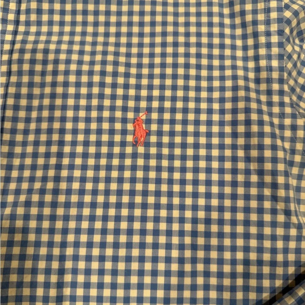 Ralph Lauren Classic Fit Long Sleeve Gingham Check Button Down Shirt Men's XL TG